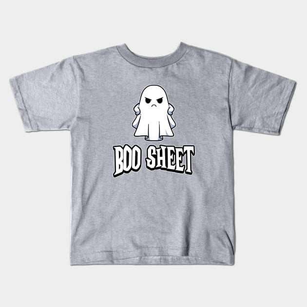 Boo Sheet Kids T-Shirt by AngryMongoAff